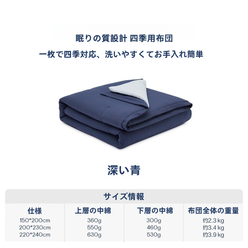 眠りの質設計 四季用布団